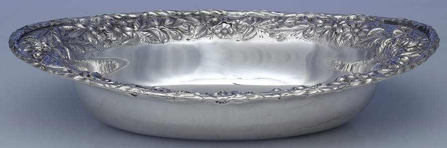 Repousse-Full Chased-Hand Chased 12" Oval Vegetable by Kirk Stieff-1