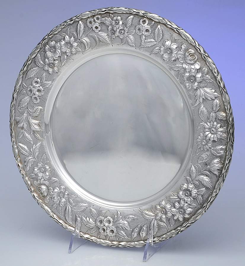Repousse-Full Chased-Hand Chased Service Plate by Kirk Stieff-1