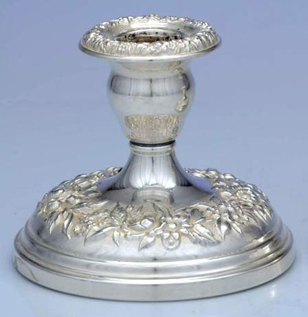 Repousse-Full Chased-Hand Chased Weighted Candleholder by Kirk Stieff-1