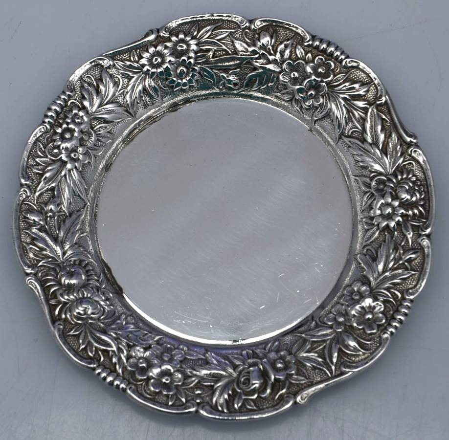 Repousse-Full Chased-Hand Chased Butter Pat by Kirk Stieff-1