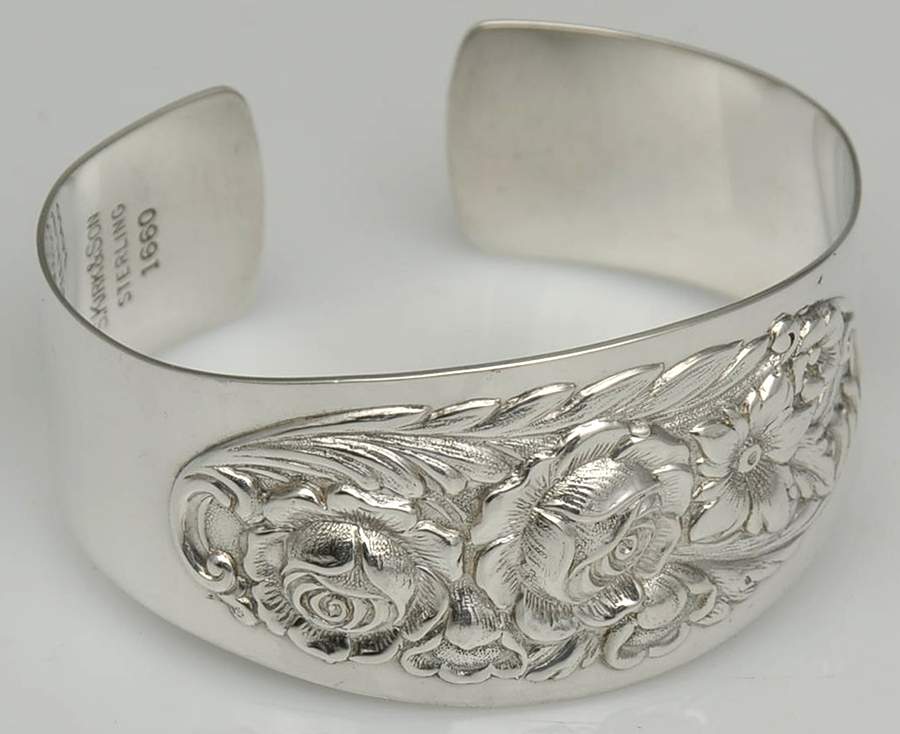 Repousse-Full Chased-Hand Chased Cuff Bracelet by Kirk Stieff-1