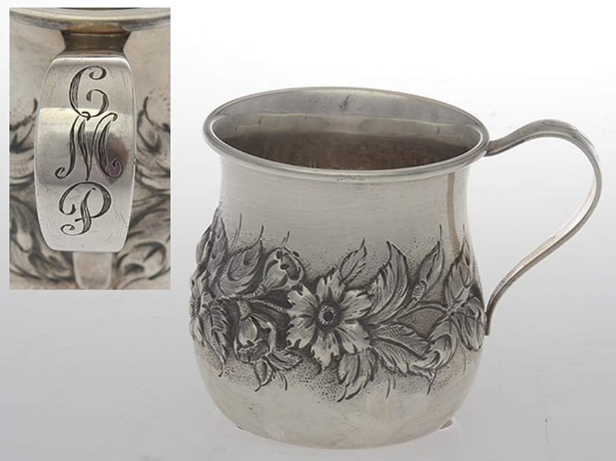 Repousse-Full Chased-Hand Chased Sterling Child's Cup by Kirk Stieff-1