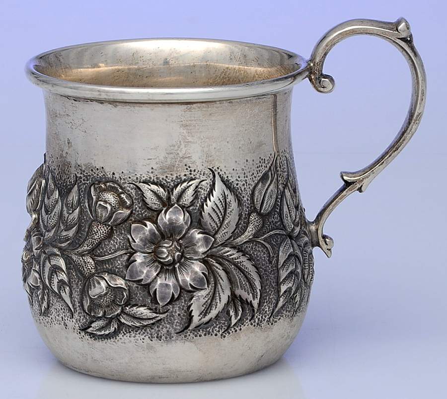Repousse-Full Chased-Hand Chased Sterling Child's Cup by Kirk Stieff-1
