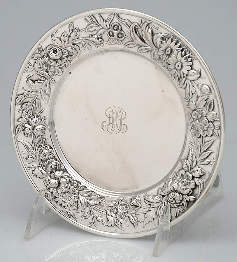 Repousse-Full Chased-Hand Chased Bread Plate by Kirk Stieff-1