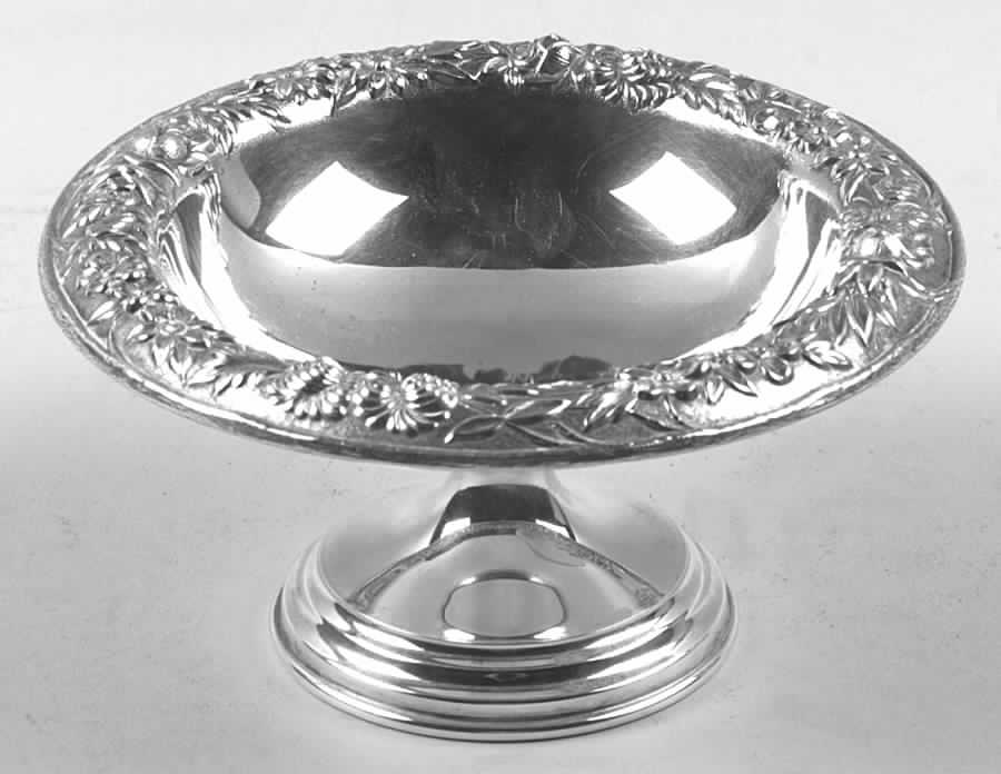 Repousse-Full Chased-Hand Chased Round Compote (Height X Width) by Kirk Stieff-1