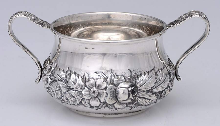 Repousse-Full Chased-Hand Chased Mini Open Sugar Bowl by Kirk Stieff-1