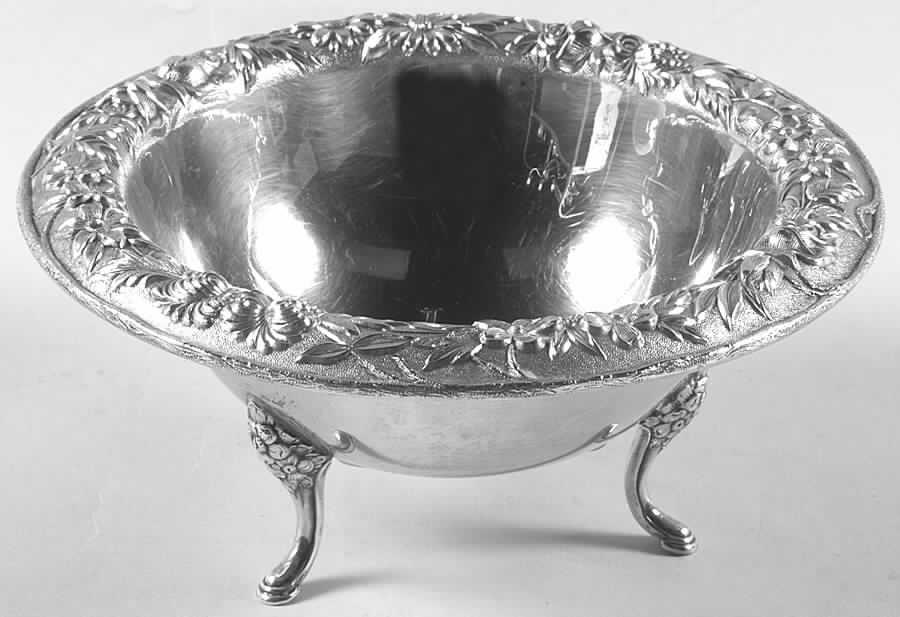Repousse-Full Chased-Hand Chased Mayonnaise Bowl by Kirk Stieff-1