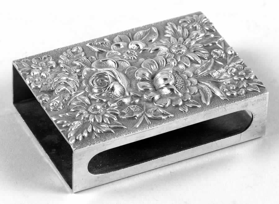 Repousse-Full Chased-Hand Chased Match Box Case by Kirk Stieff-1