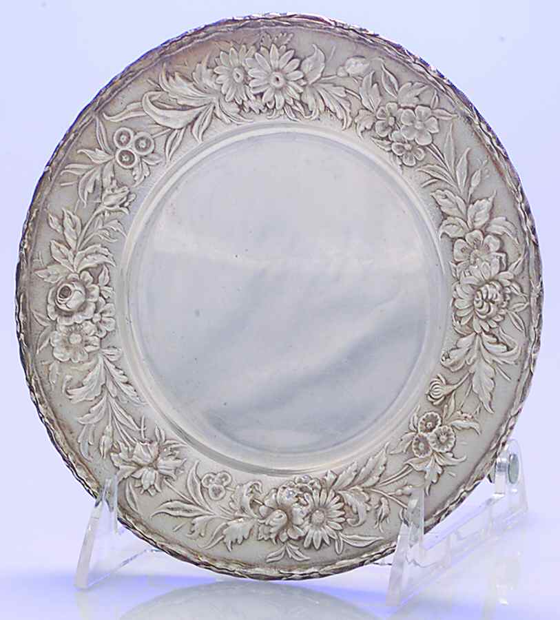 Repousse-Full Chased-Hand Chased Bread Plate by Kirk Stieff-1