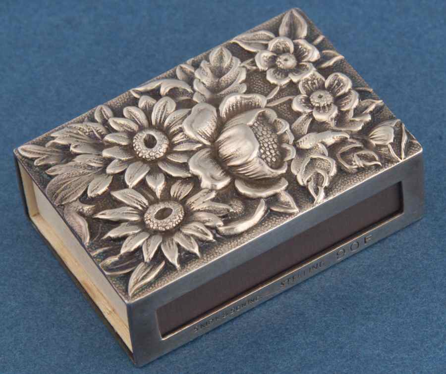 Repousse-Full Chased-Hand Chased Match Box Case by Kirk Stieff-1