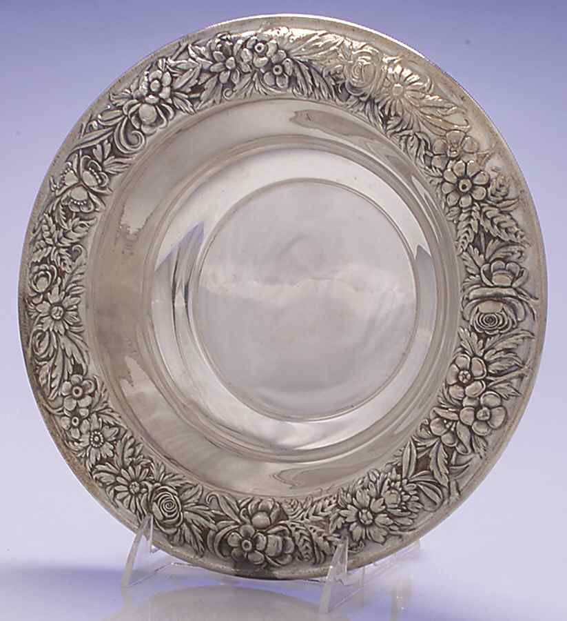 Repousse-Full Chased-Hand Chased 8" Round Vegetable by Kirk Stieff-1