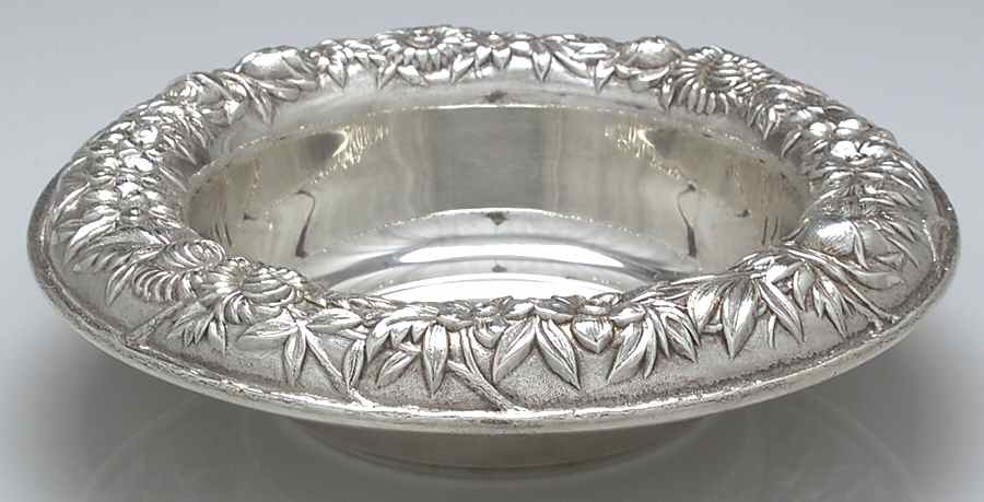 Repousse-Full Chased-Hand Chased 9" Round Vegetable Bowl by Kirk Stieff-1