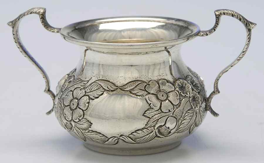 Repousse-Full Chased-Hand Chased Mini Open Sugar Bowl by Kirk Stieff-1