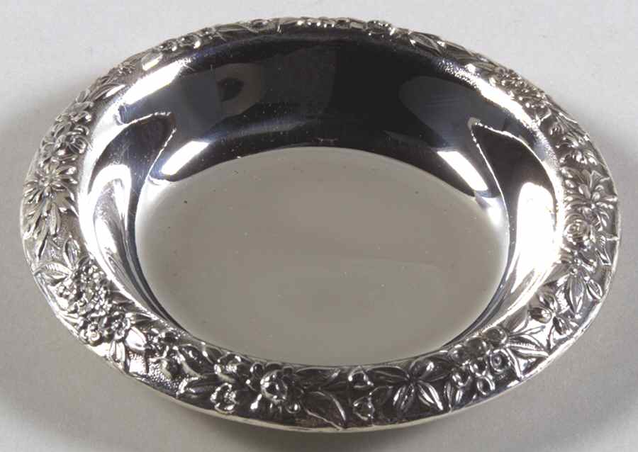 Repousse-Full Chased-Hand Chased Wine Bottle Coaster by Kirk Stieff-1