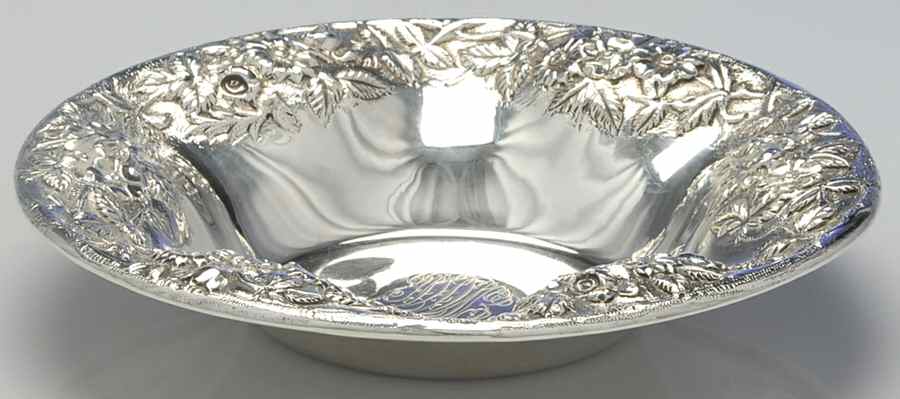 Repousse-Full Chased-Hand Chased 9" Round Vegetable Bowl by Kirk Stieff-1