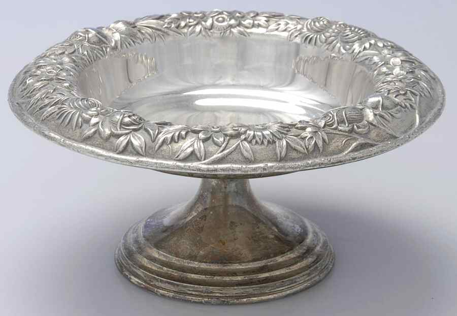 Repousse-Full Chased-Hand Chased Round Compote (Height X Width) by Kirk Stieff-1