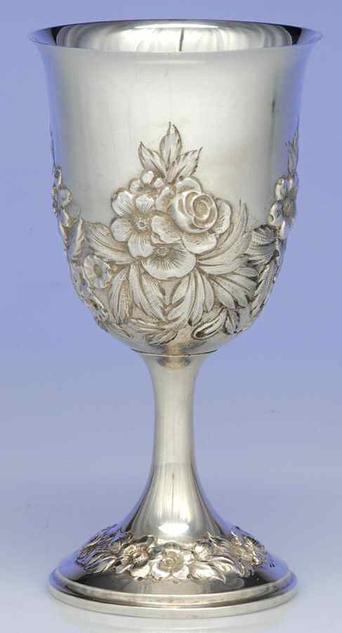 Repousse-Full Chased-Hand Chased Water Goblet by Kirk Stieff-1