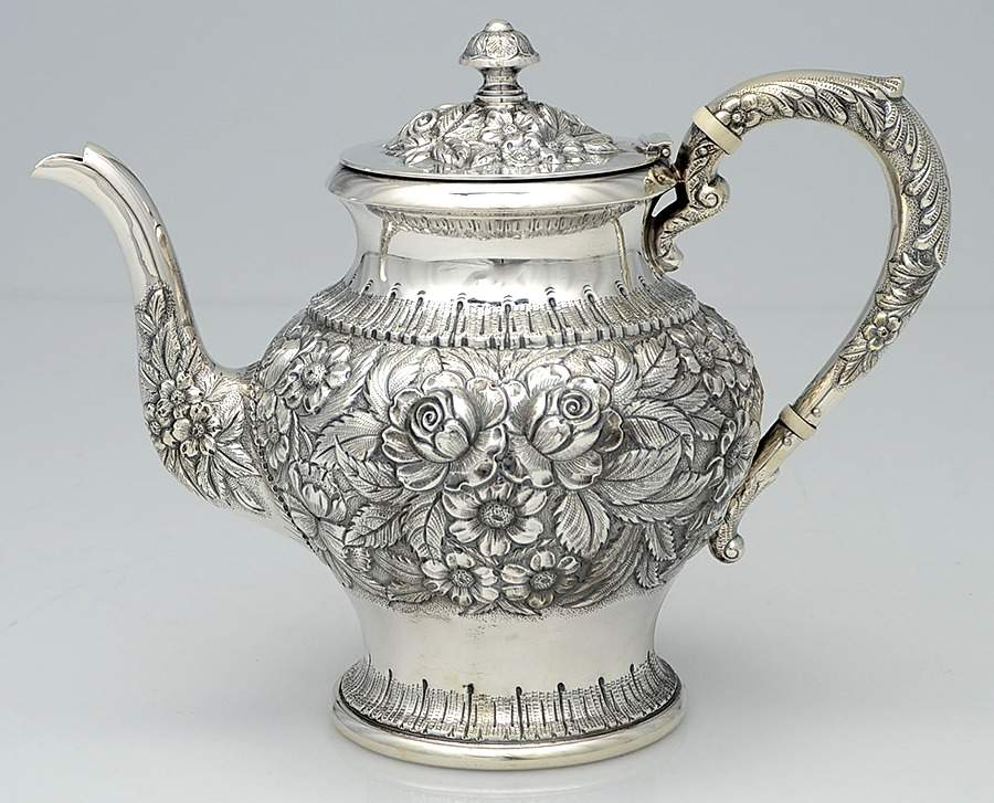 Repousse-.75 Chased Teapot by Kirk Stieff-1