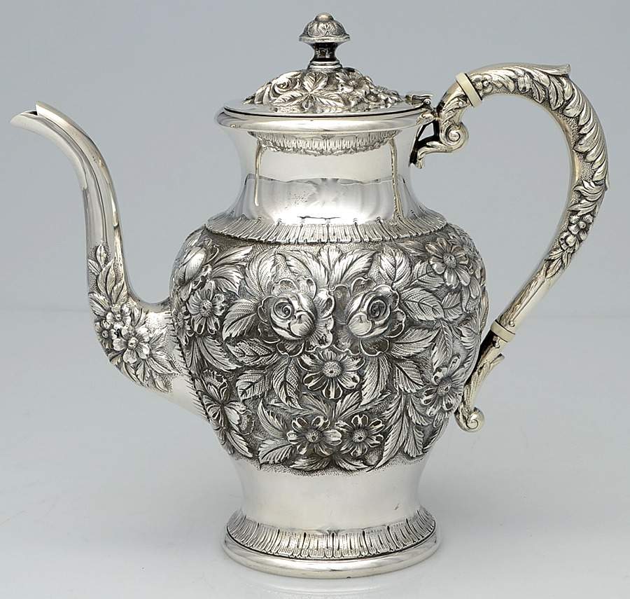 Repousse-.75 Chased Coffee Pot by Kirk Stieff-1