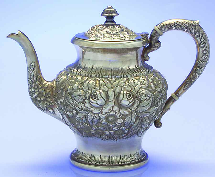 Repousse-.75 Chased Teapot by Kirk Stieff-1