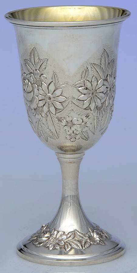 Repousse-Full Chased-Hand Chased Water Goblet by Kirk Stieff-1