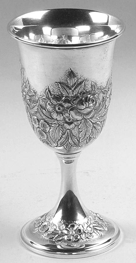 Repousse-Full Chased-Hand Chased Water Goblet by Kirk Stieff-1