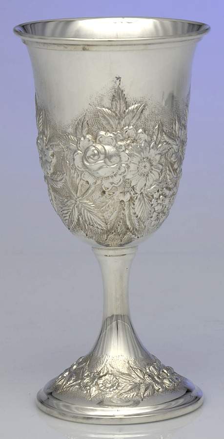 Repousse-Full Chased-Hand Chased Water Goblet by Kirk Stieff-1