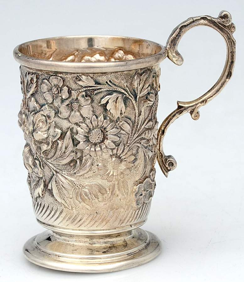 Repousse-Full Chased-Hand Chased Demitasse Cup by Kirk Stieff-1
