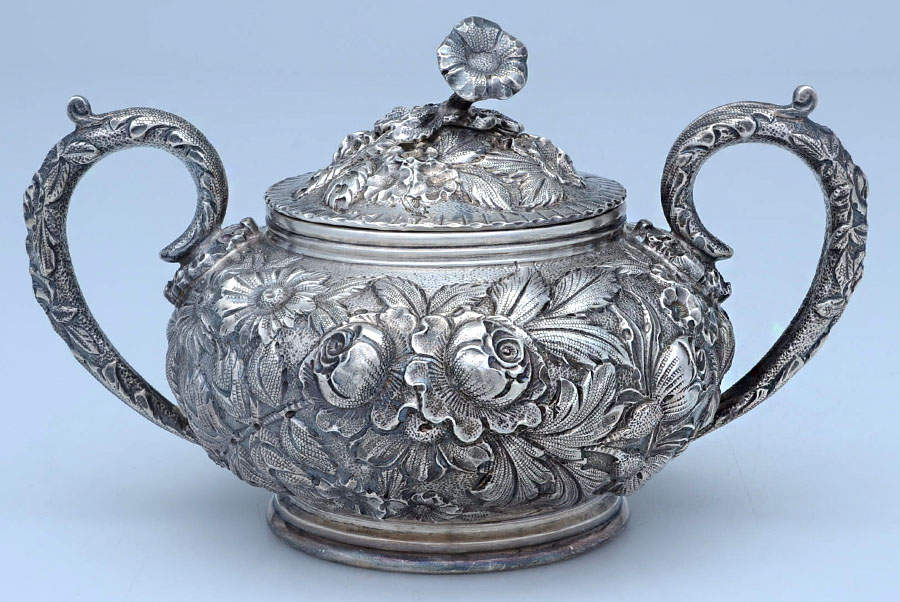 Repousse-Full Chased-Hand Chased Sugar Bowl No Lid by Kirk Stieff-1
