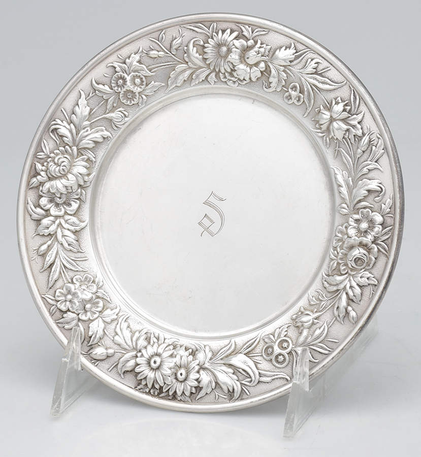 Repousse-Full Chased-Hand Chased Bread Plate by Kirk Stieff-1