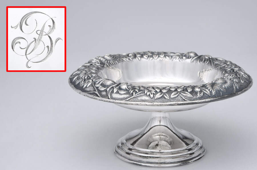 Repousse-Full Chased-Hand Chased Round Compote (Height X Width) by Kirk Stieff-1
