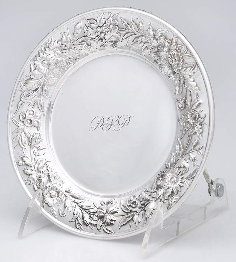 Repousse-Full Chased-Hand Chased Bread Plate by Kirk Stieff-1