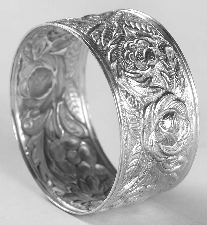 Repousse-Full Chased-Hand Chased Napkin Ring by Kirk Stieff-1