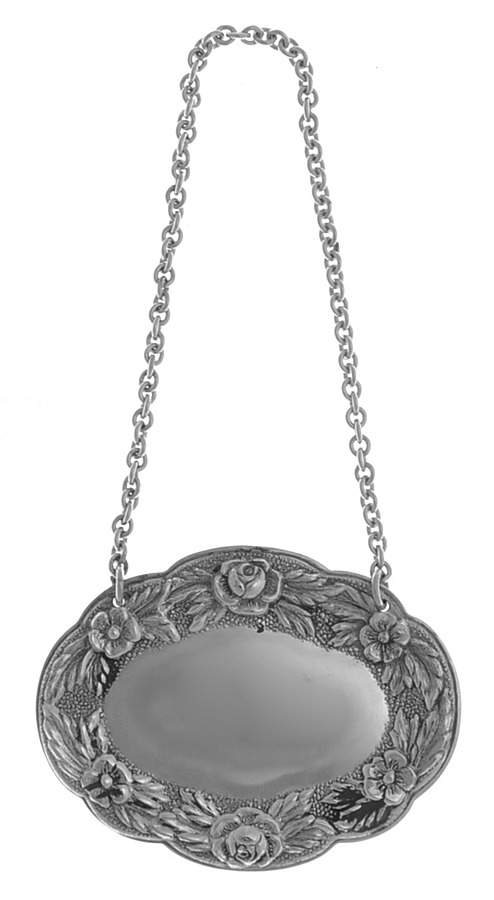 Repousse-Full Chased-Hand Chased Decanter Label by Kirk Stieff-1