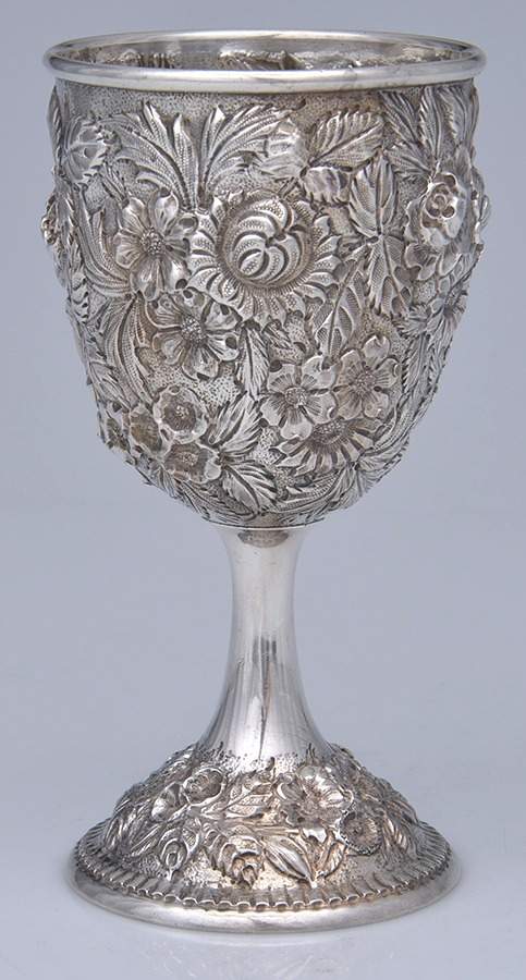 Repousse-Full Chased-Hand Chased Water Goblet by Kirk Stieff-1
