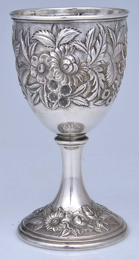 Repousse-Full Chased-Hand Chased Water Goblet by Kirk Stieff-1