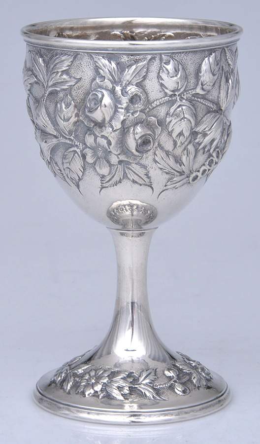 Repousse-Full Chased-Hand Chased Water Goblet by Kirk Stieff-1