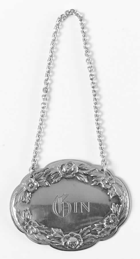Repousse-Full Chased-Hand Chased Decanter Label by Kirk Stieff-1