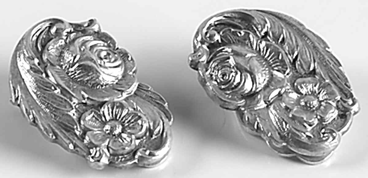 Repousse-Full Chased-Hand Chased Pair of Clip Back Earrings by Kirk Stieff-1