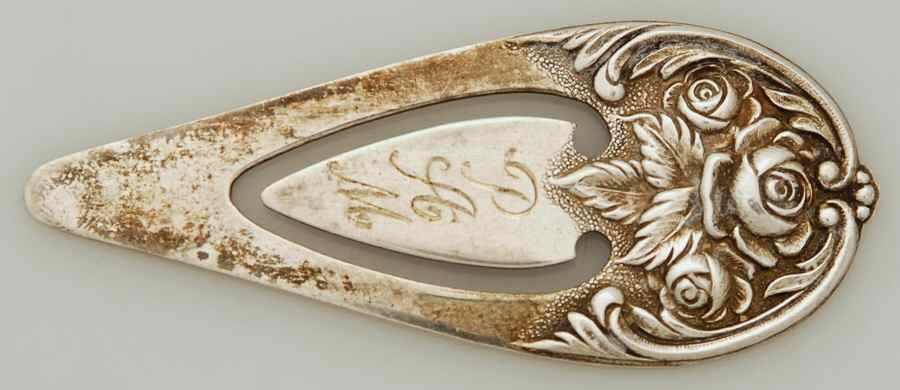 Repousse-Full Chased-Hand Chased Decorative Book Mark by Kirk Stieff-1
