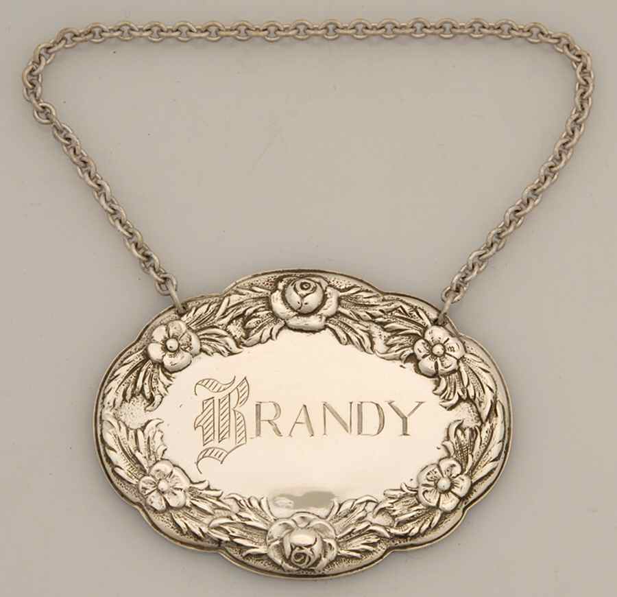 Repousse-Full Chased-Hand Chased Decanter Label by Kirk Stieff-1