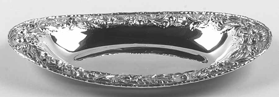 Repousse-Full Chased-Hand Chased 12" Bread Tray by Kirk Stieff-1