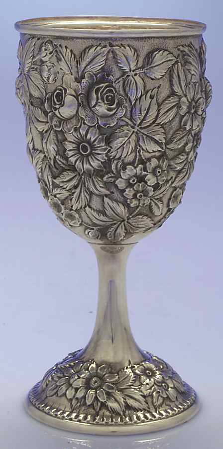 Repousse-Full Chased-Hand Chased Water Goblet by Kirk Stieff-1