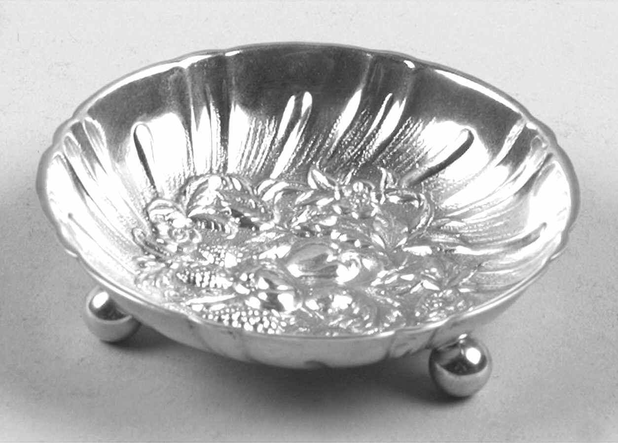 Repousse-Full Chased-Hand Chased Nut Dish by Kirk Stieff-1