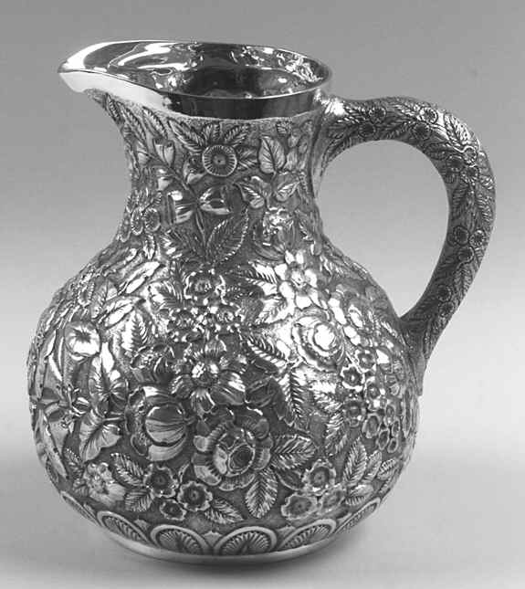 Repousse-Full Chased-Hand Chased Sterling Water Pitcher by Kirk Stieff-1