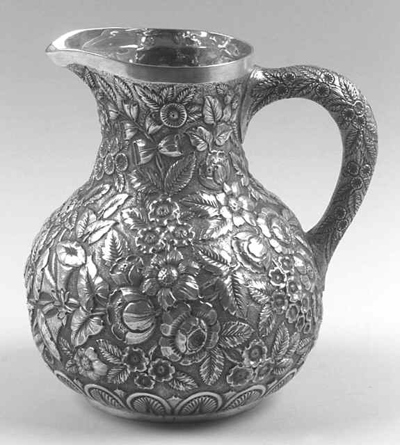 Repousse-Full Chased-Hand Chased 60 Oz Sterling Water Pitcher by Kirk Stieff-1