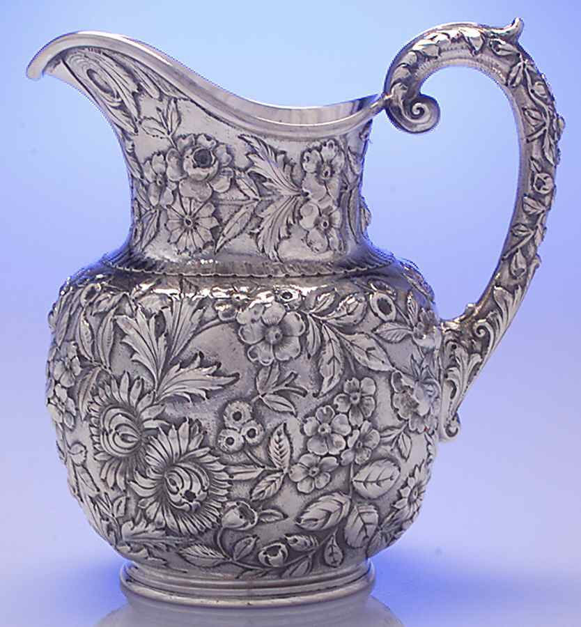 Repousse-Full Chased-Hand Chased 64 Oz Sterling Water Pitcher by Kirk Stieff-1