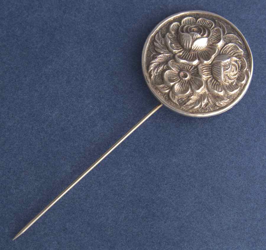 Repousse-Full Chased-Hand Chased Stick Pin by Kirk Stieff-1