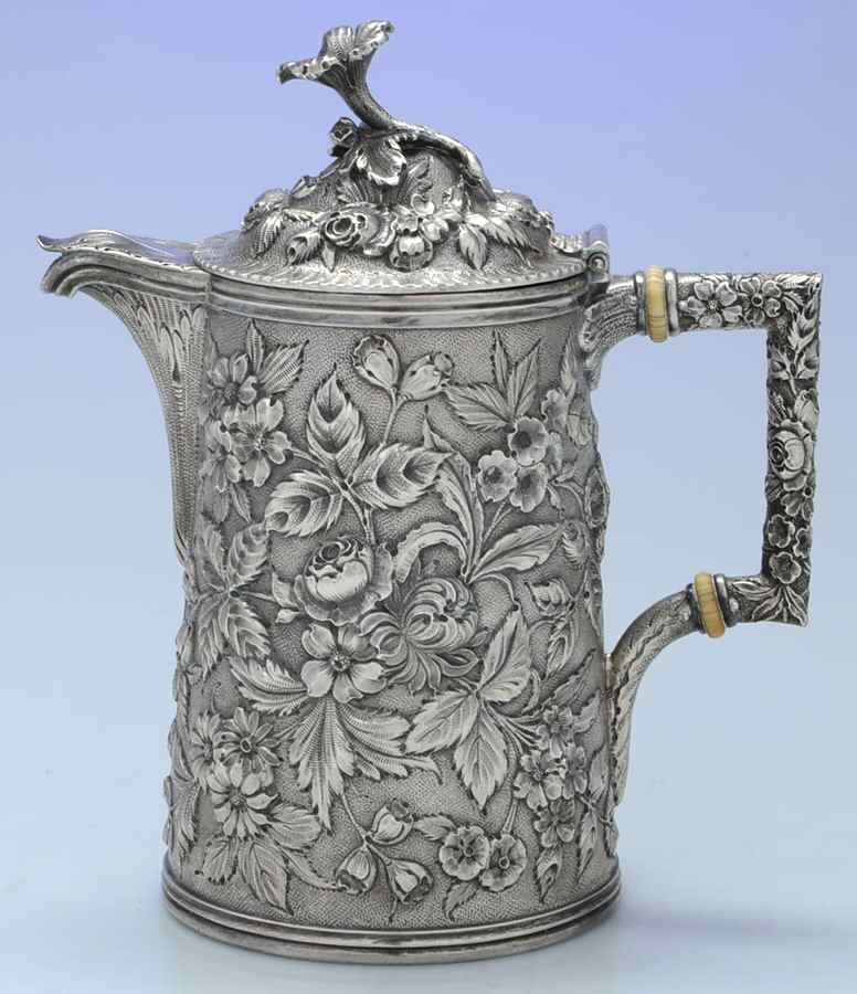 Repousse-Full Chased-Hand Chased 24 Oz Hot Water Pot by Kirk Stieff-1