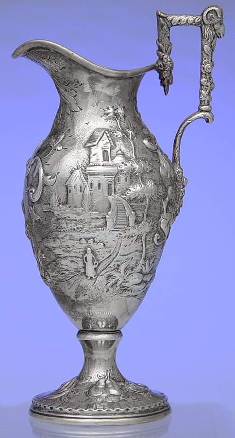 Repousse-Full Chased-Landscape (Sterling) Creamer by Kirk Stieff-1